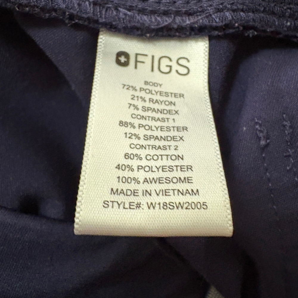 FIGS Womens Small‎ Zamora Jogger Scrub Pants Navy Blue W18SW2005 PO 1683 - Picture 5 of 5